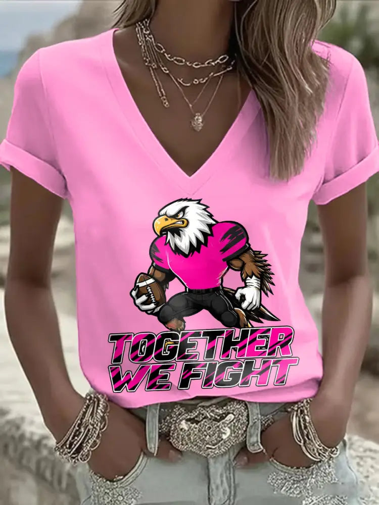 Women’s Breast Cancer Awareness Month Football Fans T shirt Pink / S