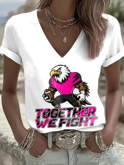 Women’s Breast Cancer Awareness Month Football Fans T shirt White / S
