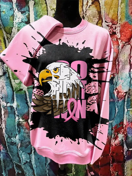 Women’s Breast Cancer Awareness Month Football Fans Tie Dye Sweatshirt Pink / S