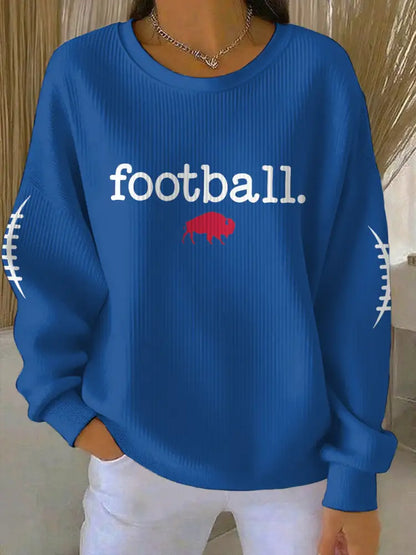 Women’s Buffalo Football Lover Printed Sweatshirt Blue / S