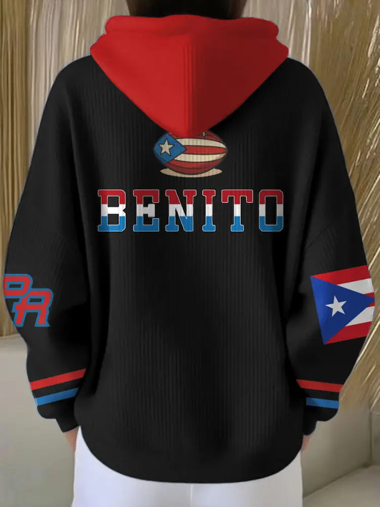 Women’s Bunny Football Music Lover Printed Hoodie