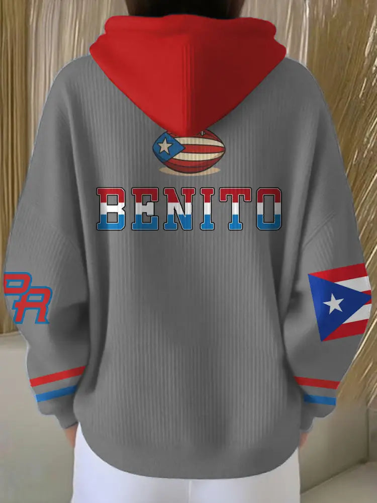 Women’s Bunny Football Music Lover Printed Hoodie