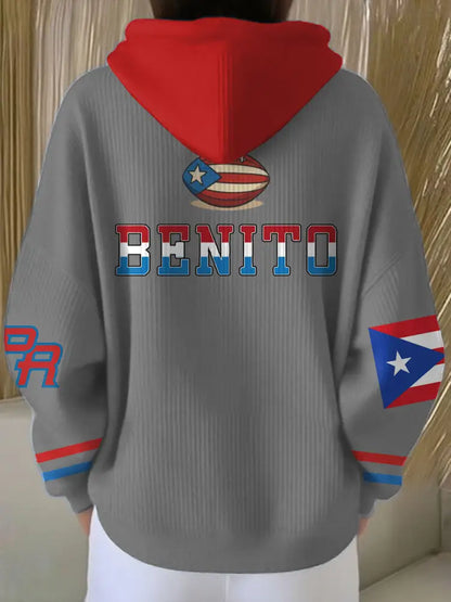 Women’s Bunny Football Music Lover Printed Hoodie