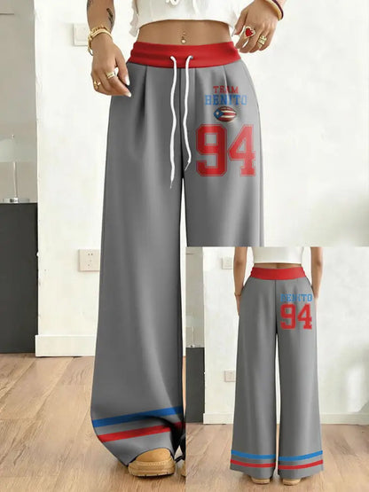 Women’s Bunny Football Music Lover Printed Pants Gray / S