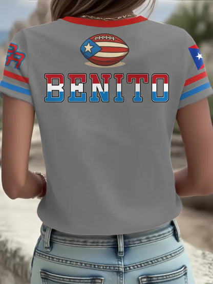 Women’s Bunny Football Music Lover Printed T-shirt