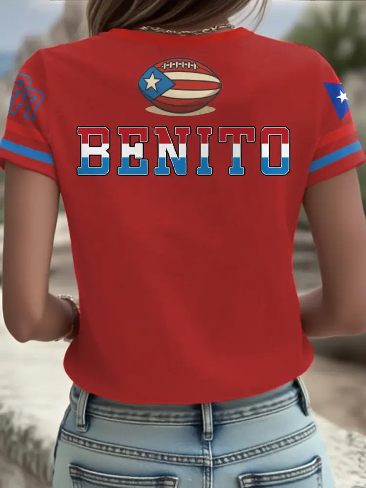 Women’s Bunny Football Music Lover Printed T-shirt