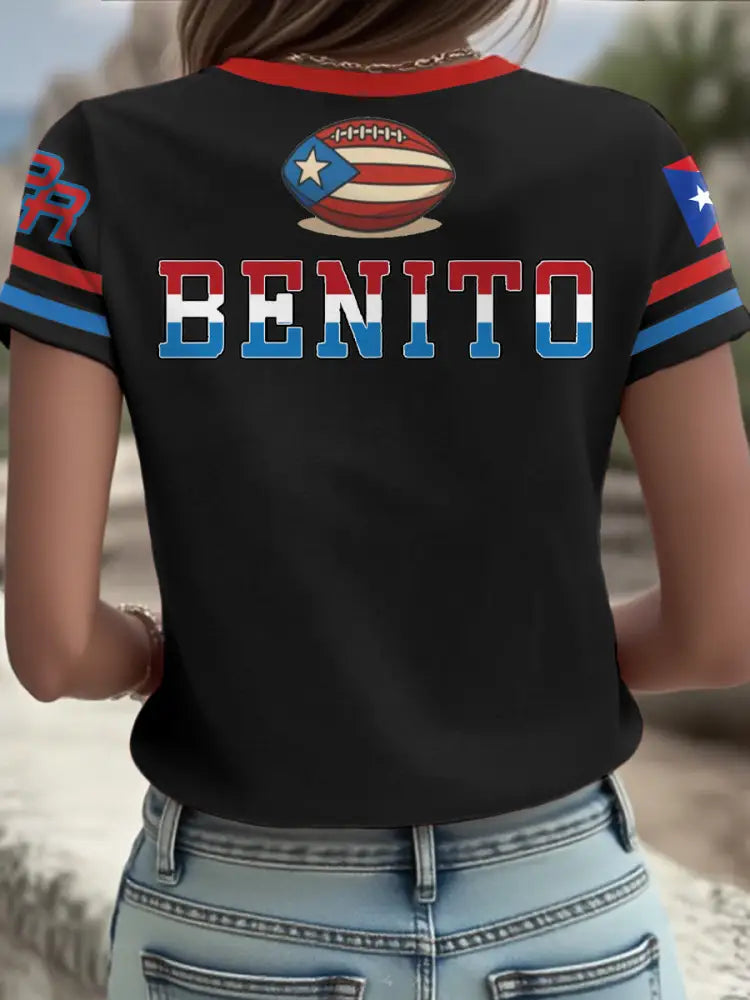 Women’s Bunny Football Music Lover Printed T-shirt