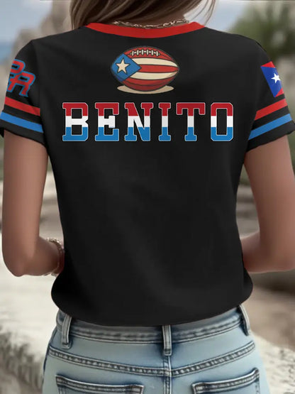 Women’s Bunny Football Music Lover Printed T-shirt