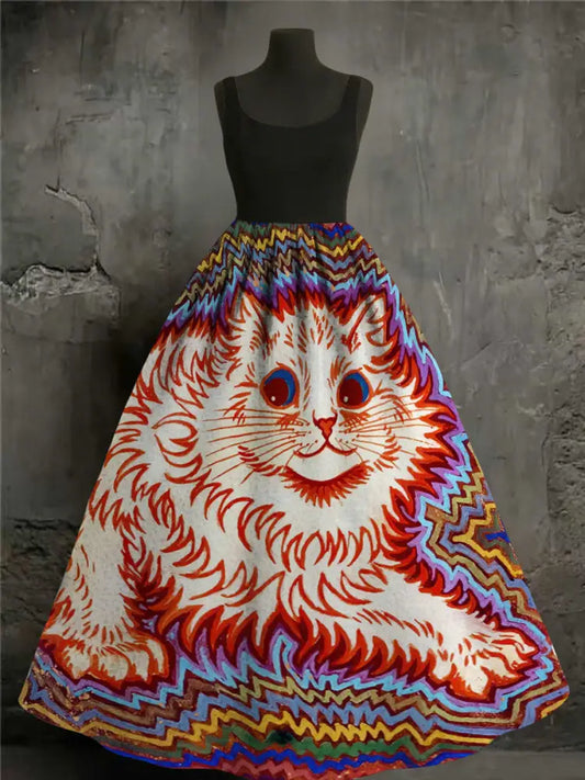Women’s cat print dresses As picture / S