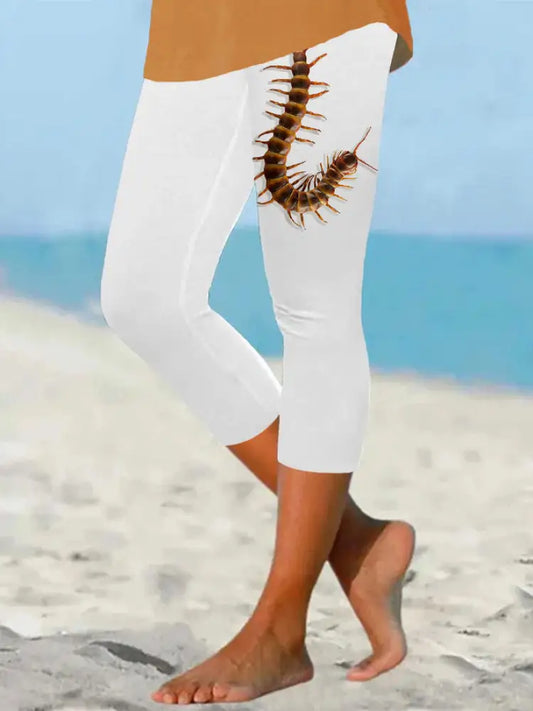 Women’s centipede print leggings White / S