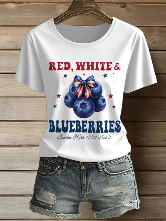 Women’s Charlie Kirk Printed Vintage Fashion Loose Short Sleeve T-Shirt White / S