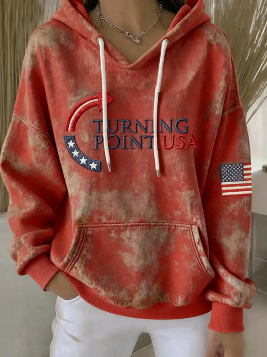 Women’s Charlie Kirk Turning Point USA Trump Commemorative Hoodie Red / S
