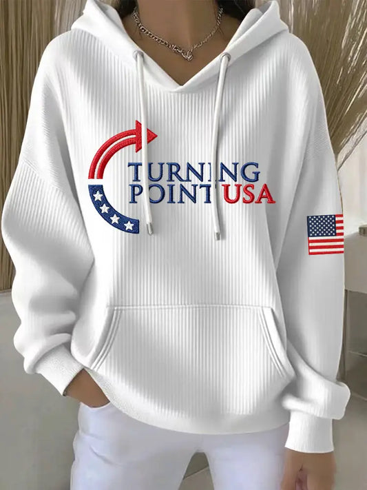 Women’s Charlie Kirk Turning Point USA Trump Commemorative Hoodie White / S