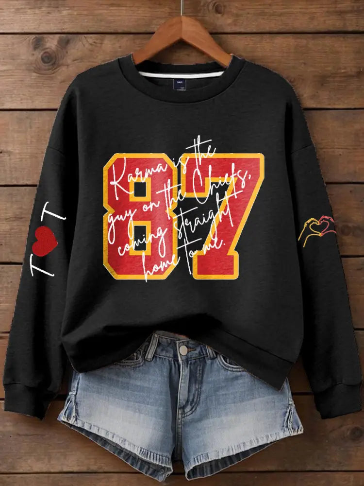 Women’s Chiefs 8789 Diva Engaged Era Printed Sweatshirt Black / S