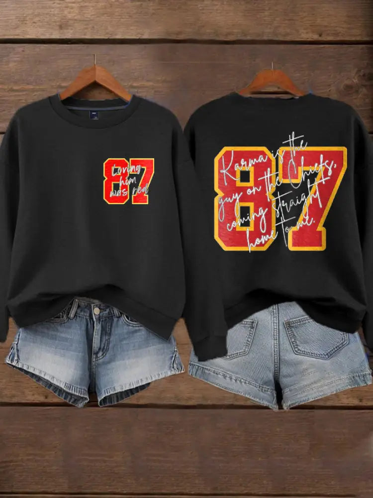 Women’s Chiefs 8789 Diva Engaged Era Printed Sweatshirt Black / S