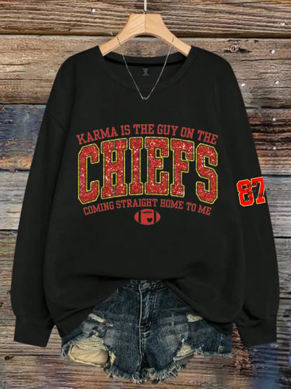 Women’s Chiefs 8789 Diva Engaged Era Printed Sweatshirt Black / S