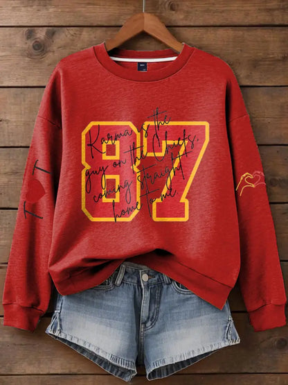 Women’s Chiefs 8789 Diva Engaged Era Printed Sweatshirt Red / S