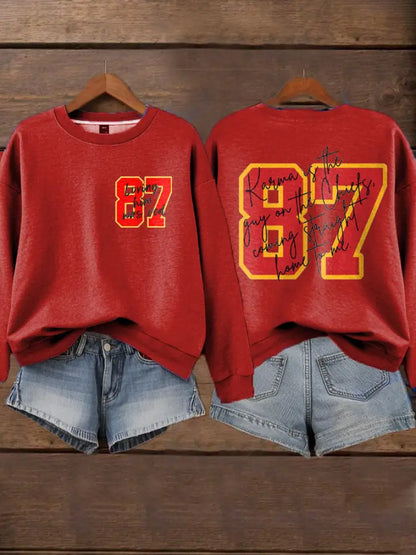Women’s Chiefs 8789 Diva Engaged Era Printed Sweatshirt Red / S