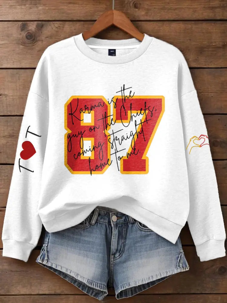 Women’s Chiefs 8789 Diva Engaged Era Printed Sweatshirt White / S