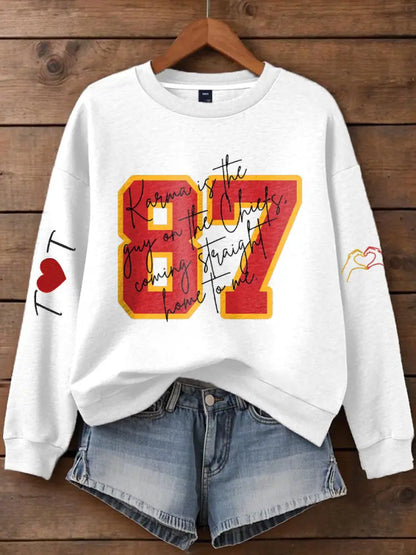 Women’s Chiefs 8789 Diva Engaged Era Printed Sweatshirt White / S