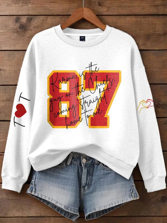 Women’s Chiefs 8789 Diva Engaged Era Printed Sweatshirt White / S