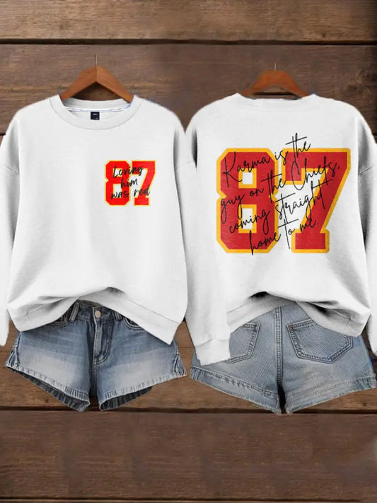 Women’s Chiefs 8789 Diva Engaged Era Printed Sweatshirt White / S