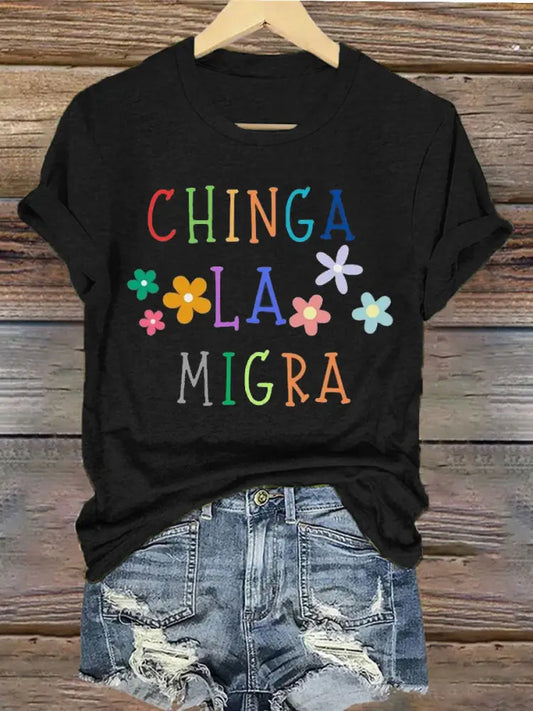 Women’s Chinga La Migra T-shirt Black / S