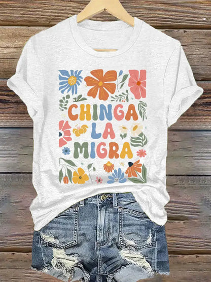 Women’s Chinga La Migra T-shirt White / S