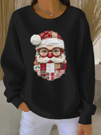 Women’s Christmas Print Casual Sweatshirt Black / S
