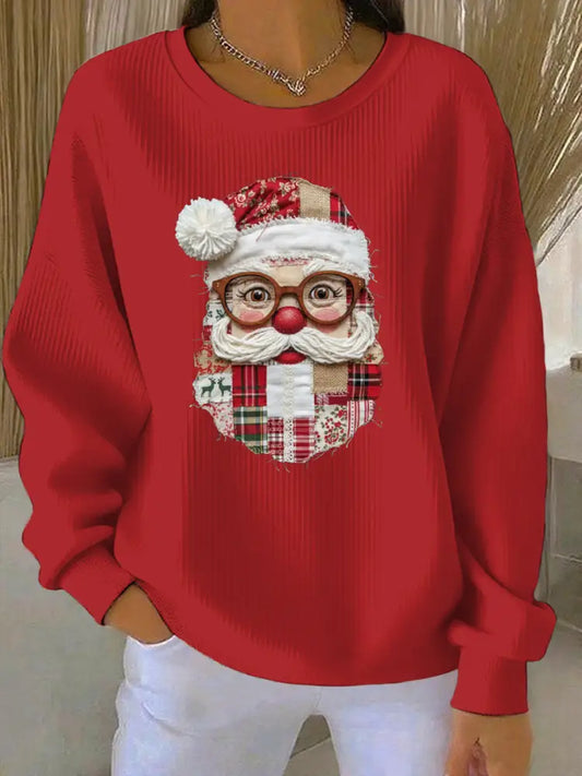 Women’s Christmas Print Casual Sweatshirt Red / S