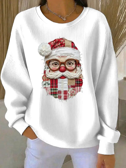 Women’s Christmas Print Casual Sweatshirt White / S