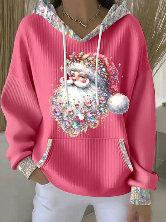 Women’s Christmas Santa Hoodies Pink / S