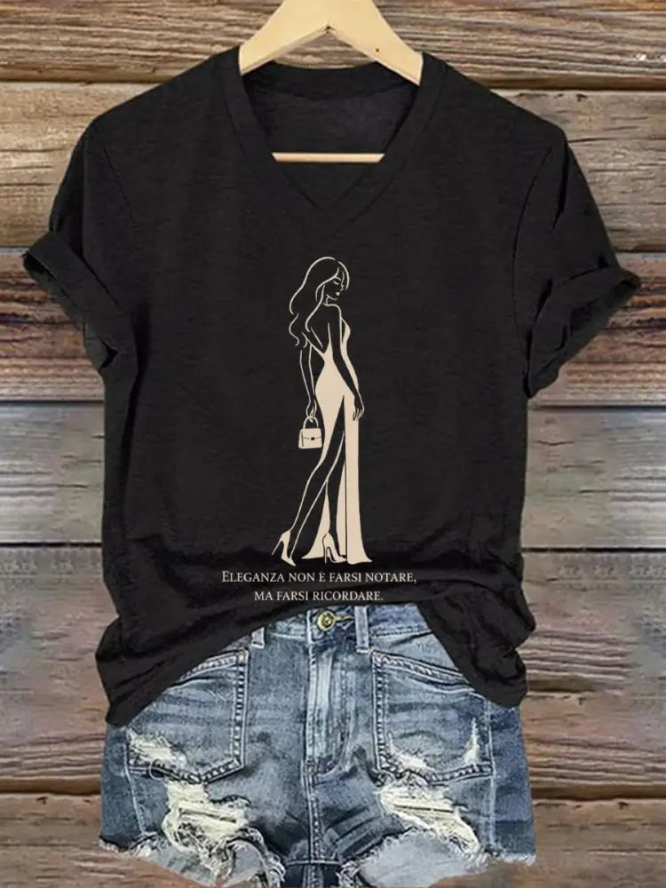Women’s Elegance Is About Being Remembered Quote T Shirt Black / S