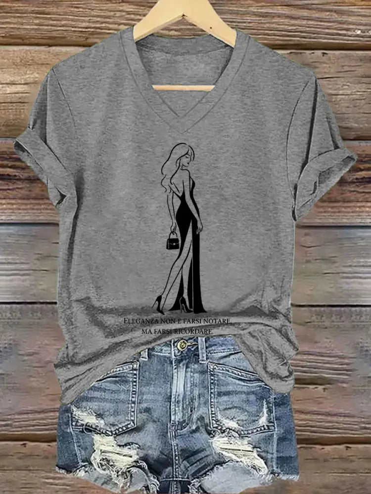 Women’s Elegance Is About Being Remembered Quote T Shirt Light Gray / S