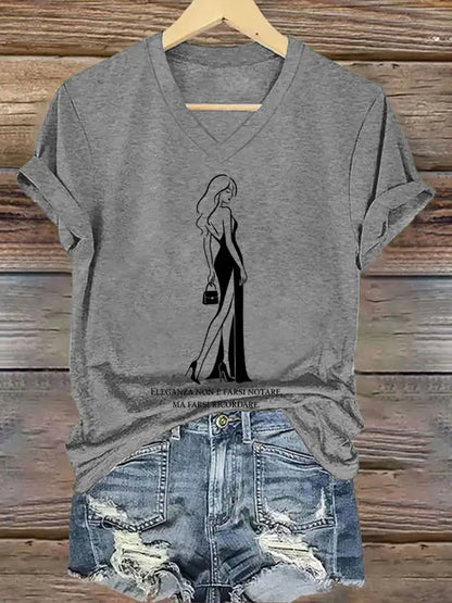 Women’s Elegance Is About Being Remembered Quote T Shirt Light Gray / S