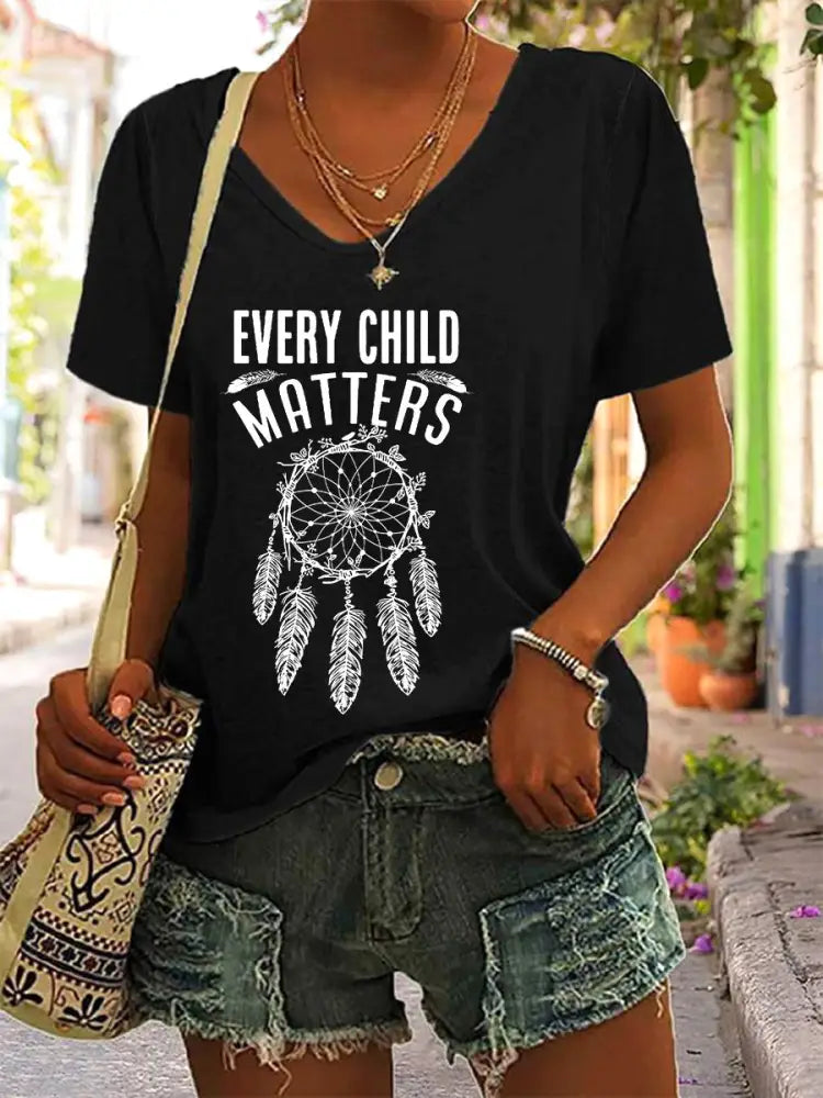 Women’s Every Child Matters Print T-shirt Black / S