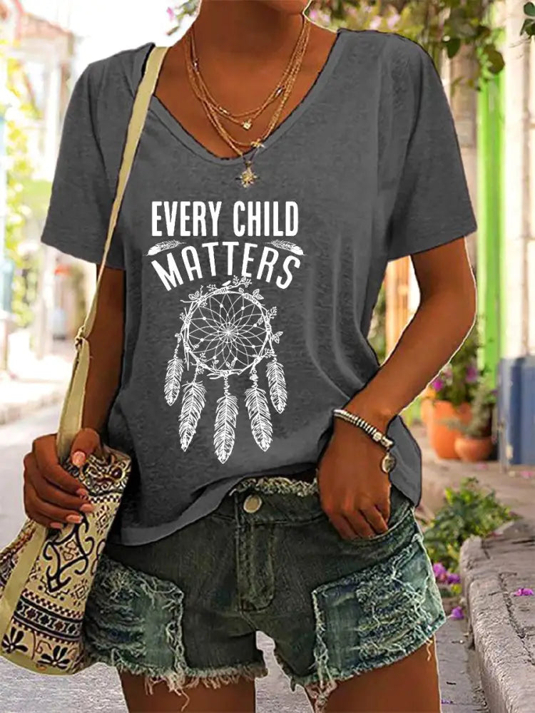 Women’s Every Child Matters Print T-shirt Dark Gray / S
