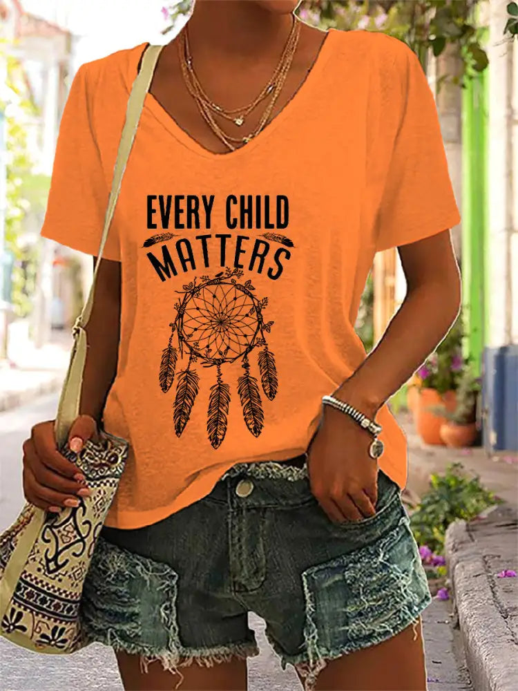 Women’s Every Child Matters Print T-shirt Orange / S