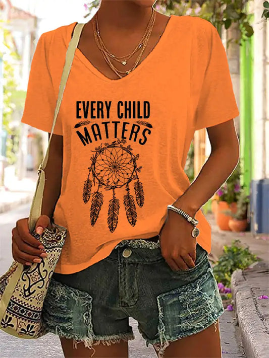 Women’s Every Child Matters Print T-shirt Orange / S