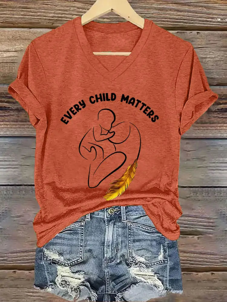 Women’s Every Child Matters Print T-shirt Pumpkin Orange / S