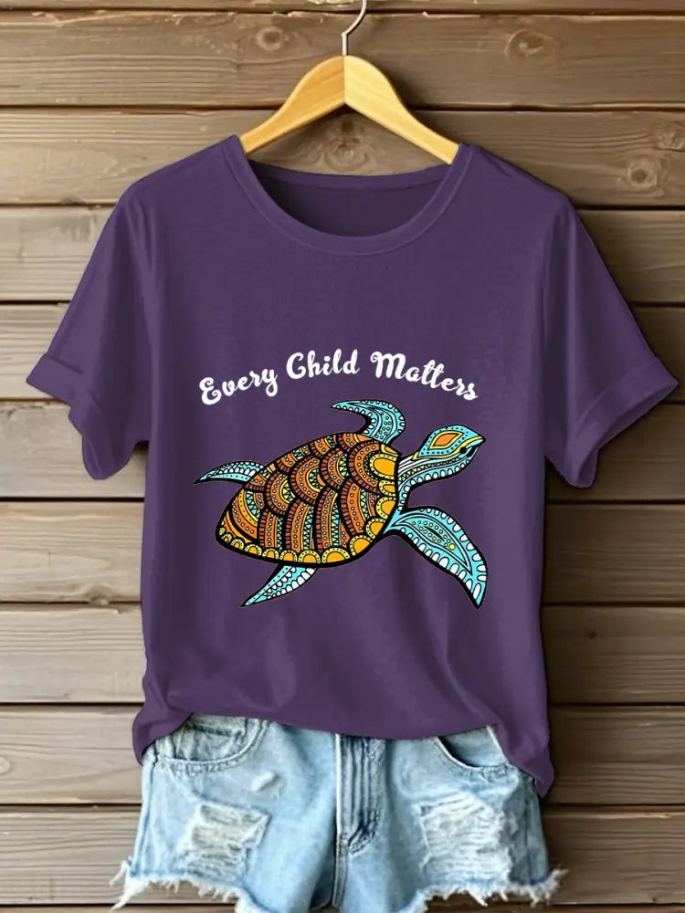 Women’s Every Child Matters Print T-shirt Purple / S