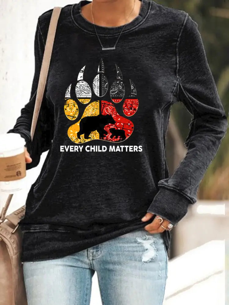 Women’s Every Child Matters Print Top Black / S