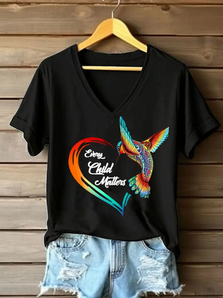 Women’s Every Child Matters Printed Casual T-Shirt Black / S