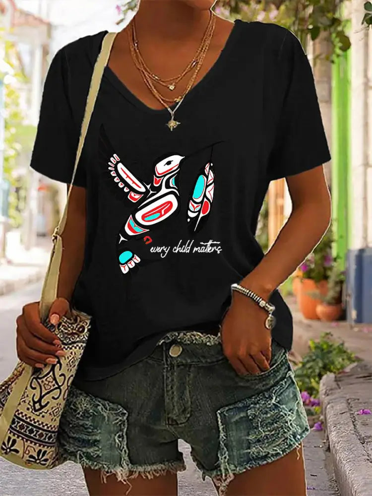 Women’s Every Child Matters Printed Casual T-Shirt Black / S