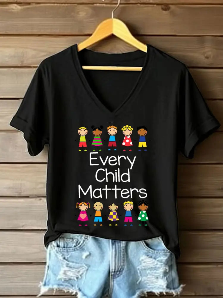 Women’s Every Child Matters Printed Casual T-Shirt Black / S