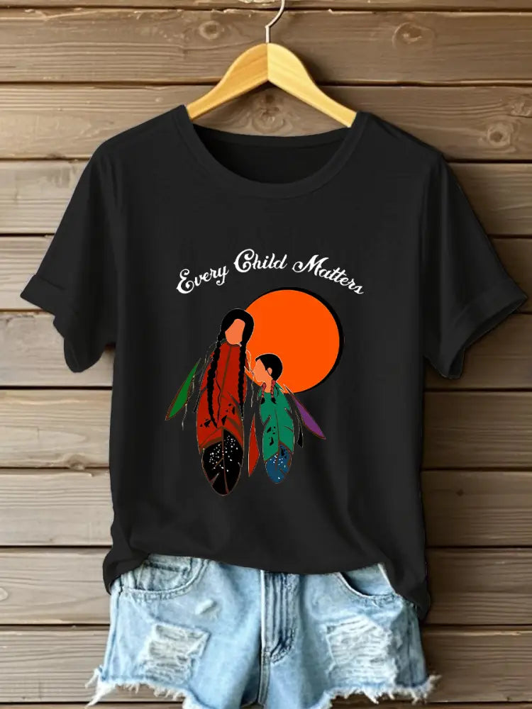 Women’s Every Child Matters Printed Casual T-Shirt Black / S
