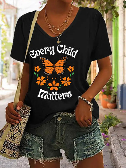 Women’s Every Child Matters Printed Casual T-Shirt Black / S