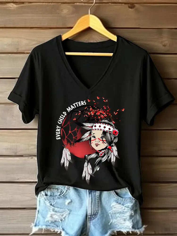 Women’s Every Child Matters Printed Casual T-Shirt Black / S