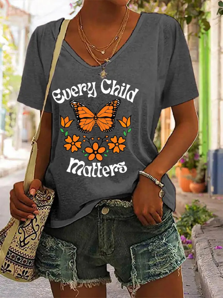 Women’s Every Child Matters Printed Casual T-Shirt Dark Gray / S