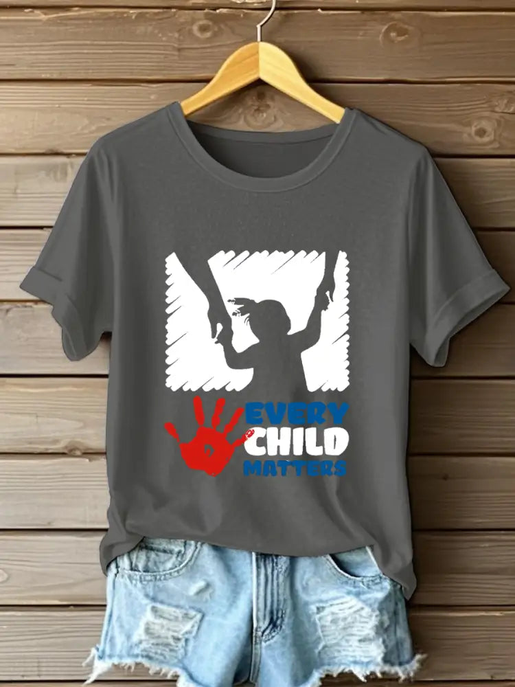 Women’s Every Child Matters Printed Casual T-Shirt Dark Gray / S